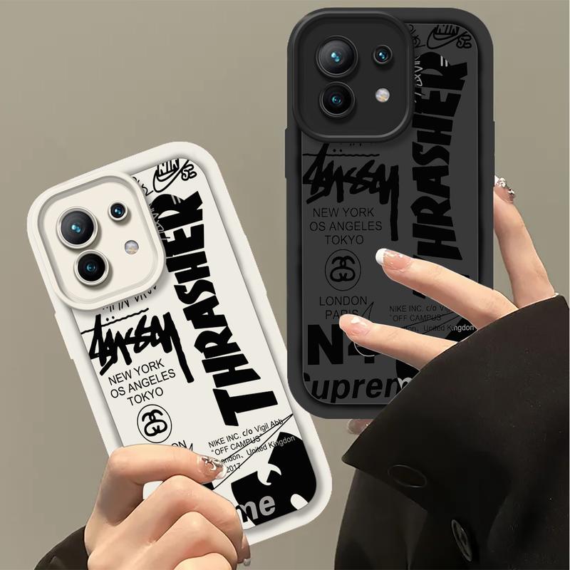 Ốp Điện Thoại, Ốp Cho Xiaomi 11 Lite, Xiaomi 11 Lite 5G Và Xiaomi 11 Lite 5G NE, Bảo Vệ Chống Sốc Toàn Thân, Phong Cách Cổ Điển Lì Mềm Mại, Có Họa Tiết Chữ Cái, Ốp