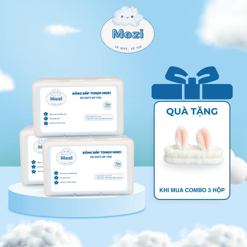  Bông Đắp Toner Mozi Hộp 700 Miếng Tiết Kiệm Mỏng Dễ Dùng Thấm Tốt | Dùng Cho Lotion Mask 