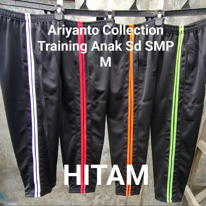 Celana Training Panjang Hitam All Size / Anak SD S /  SMP M Standar L / SMA Dewasa XL / Jumbo XXL Hitam 3