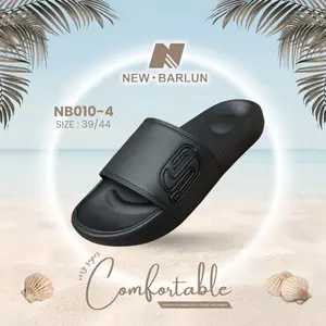 NEW BARLUN Sendal Pria NB010-4 Terbaru Sepatu Sendal Slip On Karet eva Kekinian dengan Model 39/40 41/42 43/44 Bahan Modern & Nyaman