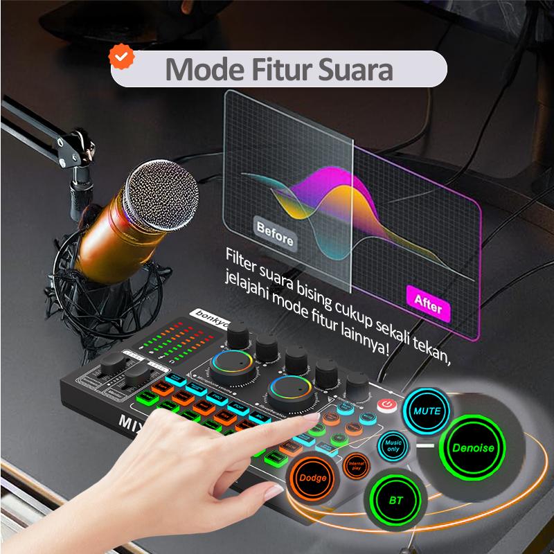Bonkyo F999 Live Sound Card Live Mixer Periferal Komputer Untuk Audio Kartu Suara Karaoke Langsung HP PC Mac 5.1 channel surround Laptop Microphone Soundcard Metal Bonkyo F999 Live Sound Card Live Mixer Periferal Komputer Untuk Audio Kartu Suara Karaoke Langsung HP PC Mac 5.1 channel surround Laptop Microphone Soundcard Metal