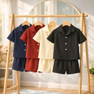 LUTUNA - SETELAN KEMEJA KOREA ANAK CRINKLE