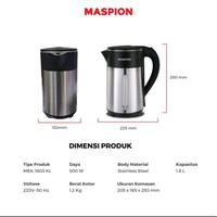 Gambar Kettle Listrik Maspion MEK-1803KL Kapasitas 1.8L 500w dari utamamegaelectric Kota Tangerang Selatan 5 Tokopedia