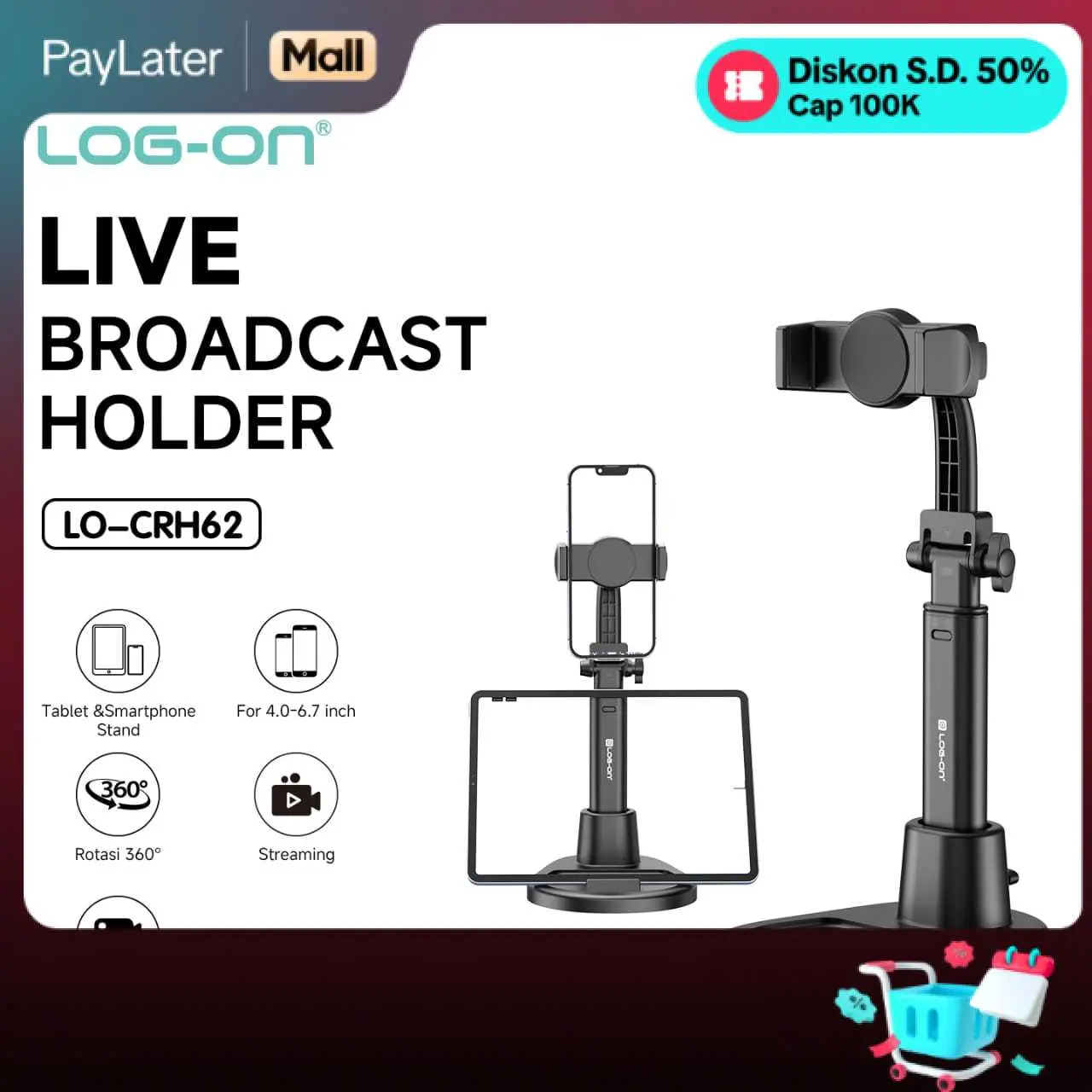 LOG ON STAND HOLDER LIVE BROADCAST HOLDER LO-CRH62