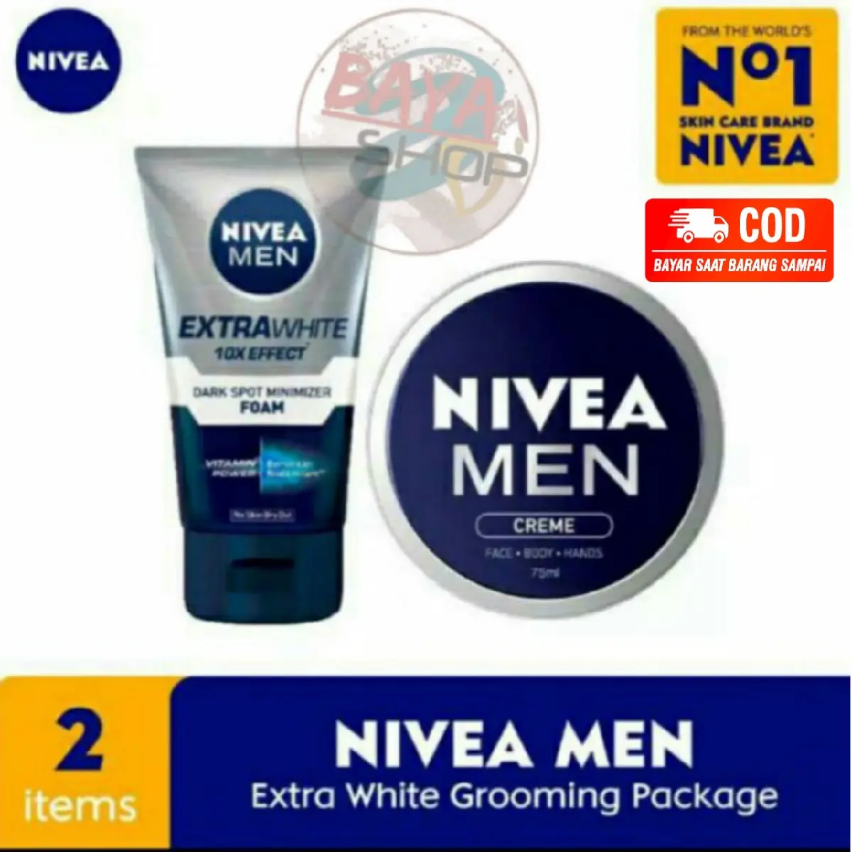 Paket Nivea Men 2 item- Foam Anti Dark Spot (50ml) dan Cream Nivea Men (30ml) Semua Jenis Kulit