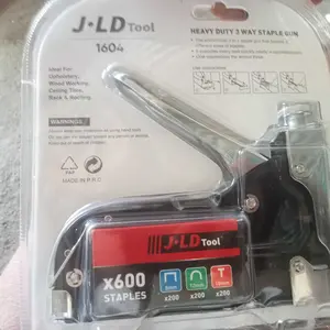 JLD Staples Tembak U/D/T Staple Gun + Isi + Staple Remover Upholstery Stapler Gun 3-In-1 Hekter Tembak Gratis Refill Staples Tembak Guntacker Alat Binder Stationery Tool