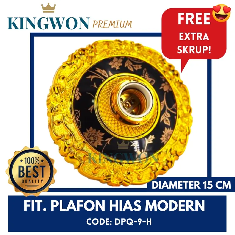FITTING LAMPU PLAFON HIAS ORNAMEN / FITTING PLAFON / LAMPU PLAFON / TEMPAT LAMPU PLAFON KINGWON E27 6