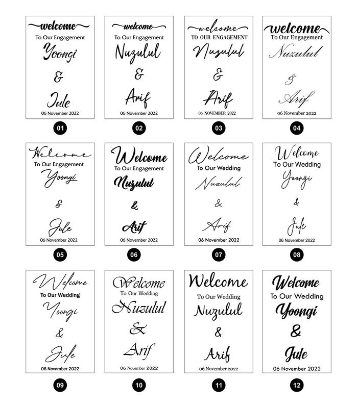 Stiker Cutting Welcome Sign 60 X 40 / Dekorasi Lamaran / Wooden Sign / Wedding Sign 0