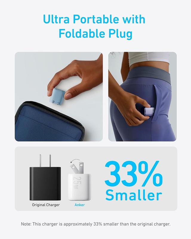 Anker 25W GaN USB C Charger, Compact Support PPS & Fast Charging for Samsung iPhone - A2656 2