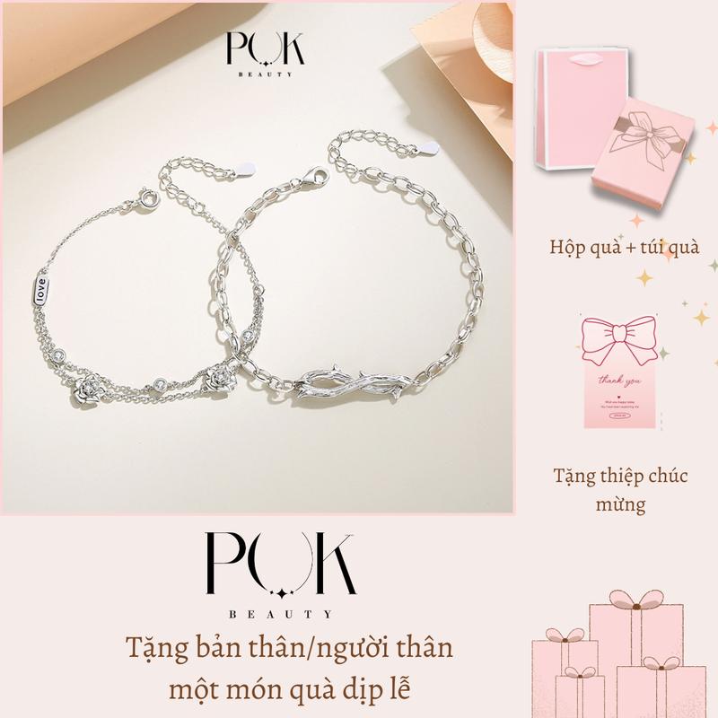  Vòng Tay Cặp Đôi Thiết Kế Hoa Hồng Gai Đơn Giản Được Làm Bằng Thép Titan Không Gỉ Không Phai Màu Không Dị Ứng Thích Hợp Cho Các Cặp Đôi Thường Ngày Độc Đáo Cá Tính Lý Tưởng Làm Quà Tặng Cho Bạn Gái Một Mảnh 