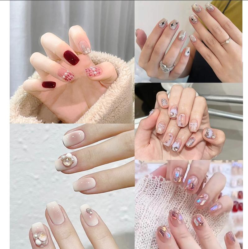 Product Introduction of [Free Jelly Glue] French Manicure Short False Nails Manicure Fake Nails Fake Nails Cute Fake Nails Angry Nails Short Nail Polish 2