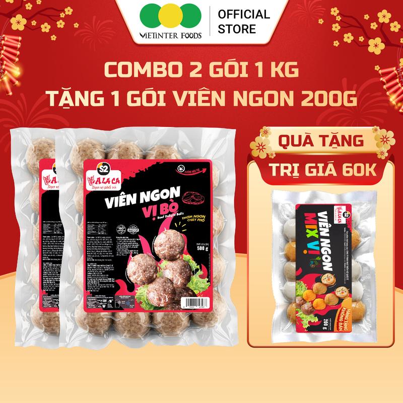   Mua 2 tặng 1  Combo 2 Gói 1Kg Bột Viên Thập Cẩm Viên Ăn Vặt Giá Rẻ Vị Tôm Cá Bò Rau Củ  500g gói  