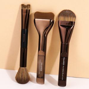 Set de brochas de maquillaje Maange de 3 piezas: brocha para base, brocha de rubor, brocha para polvo suelto, brocha de contorno y brocha para sombra en la nariz; ideal para el hogar y viajes