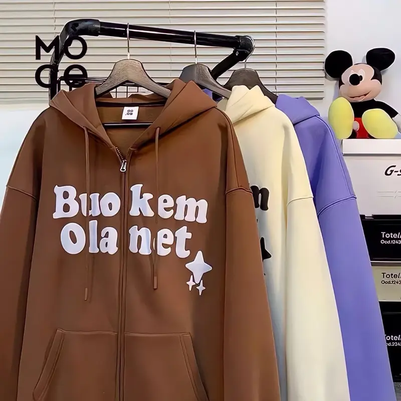 Zipper BUO KEM Y2K korean style harajuku  ullzang jaket hoodie sweater baseball ootd trend fashion viral terbaru anak muda jaman sekarang bigsize oversize pria wanita cewek cowok outfit santai remaja dewasa fleece tebal murah best seler jumbo modern S-6XL 7