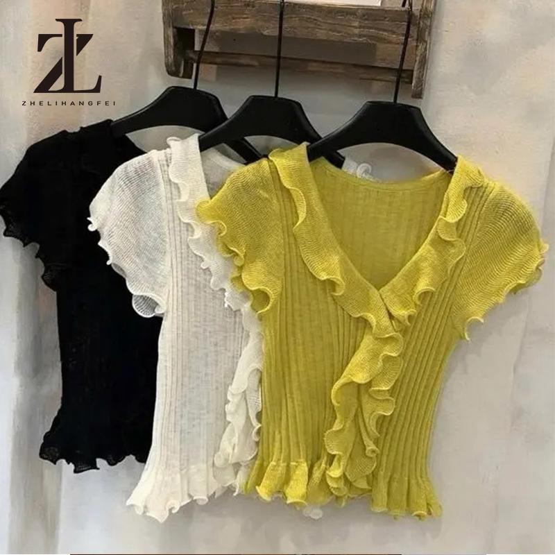   Len Mỏng  Áo len mongtoghi Cổ V Viền bèo hàng Hot girl áo nữ kiểu đẹp 