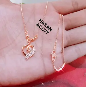 kalung perhiasan emas wanita dewasa model koye love dan cherry unik/Titanium/anti karat dan luntur Gold  Stainless