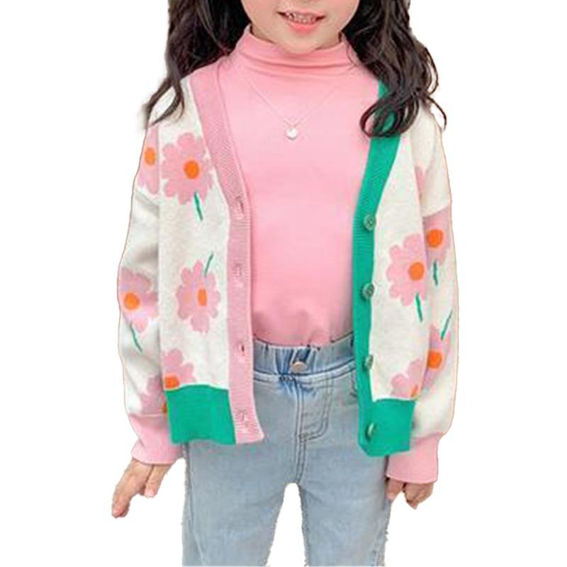 Product Introduction of Stylish Girls' Jacquard Knit Cardigan Sweater with Blossom Accents - Perfect for Any Occasion 23