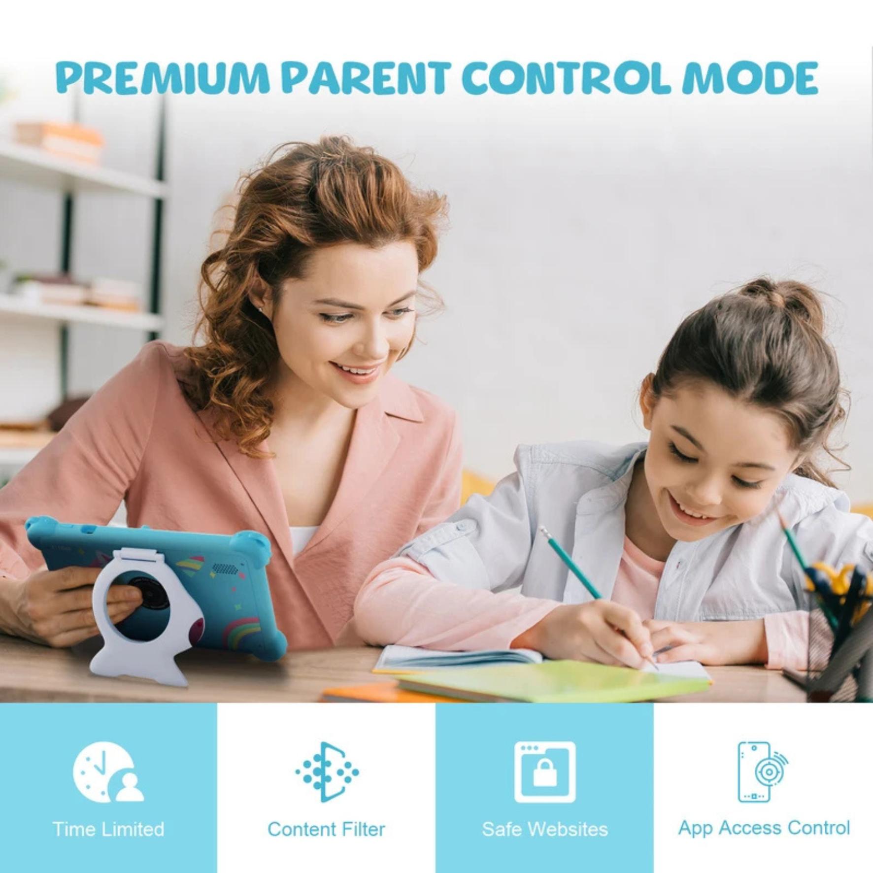 Tablet Anak C Idea Android 15 layar 7 Inch RAM 8GB+ROM 256GB Support 512GB 1024x600 IPS Baterai 5000mAh Kamera 2MP+5MP Case Unicorn Anti Shock Tablet Edukasi & Hiburan Anak dengan Parental Control tablet anak android tablet anak murah ungu dan biru