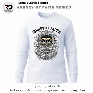 REDLINE DIVISION Kaos Lengan Panjang Pria Distro Premium JURNEY OF FAITH Series Katun Combed 24s Baju Putih Keren Nyaman Adem Cocok untuk Touring one piece dewasa