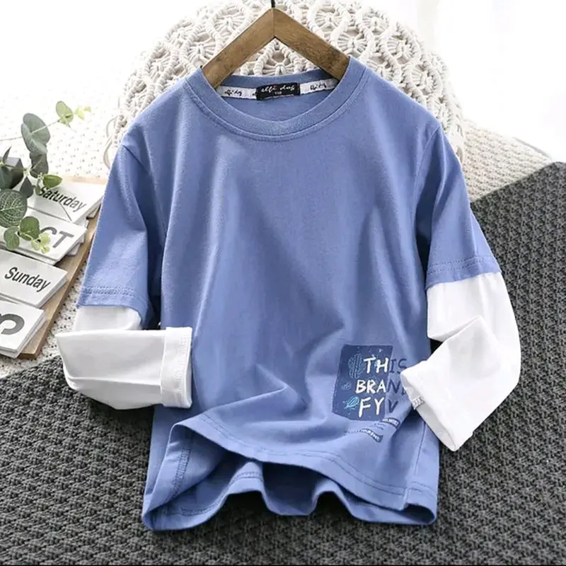 Kaos Anak Lengan Panjang Model Double Lengan Fashion Korean Style 2
