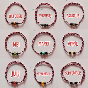 GELANG TRIDATU TALI ULIR GELANG TANGAN TRIDATU BULAN KELAHIRAN Bracelets Batu Pria Wanita Mutiara