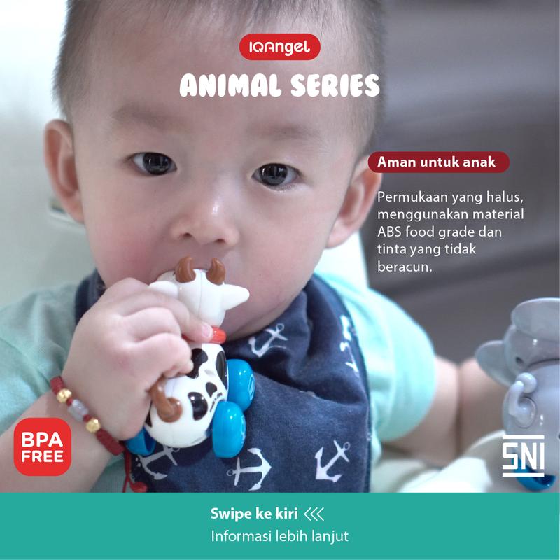 IQANGEL Cow Toys / Mainan Edukatif Bayi / Mainan Motorik Anak / Mainan Bentuk Sapi / Mainan Karakter Hewan / Mainan Hewan Lucu / Mainan Edukasi Anak / Mainan Putar 5