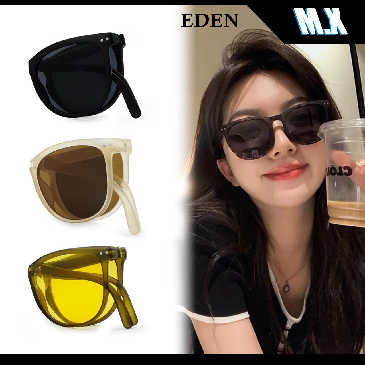 แว่นกันแดดแบบพับได้, MX Studio, แว่นกันแดดโพลาไรซ์ EDEN, แว่นตาหน้ากลม, Unisex, พร้อมป้องกันรังสียูว