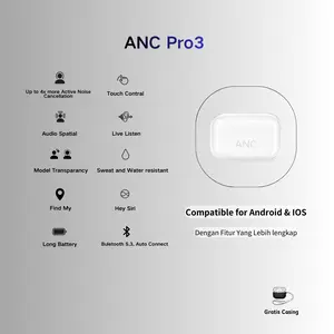 [Flagship 2026] ANC TWS Pro3 True Wireless Earbuds - Spatial Audio | Active Noise Cancelling | Bluetooth 5.3 Auto-Connect | Kompatibel iOS/Android