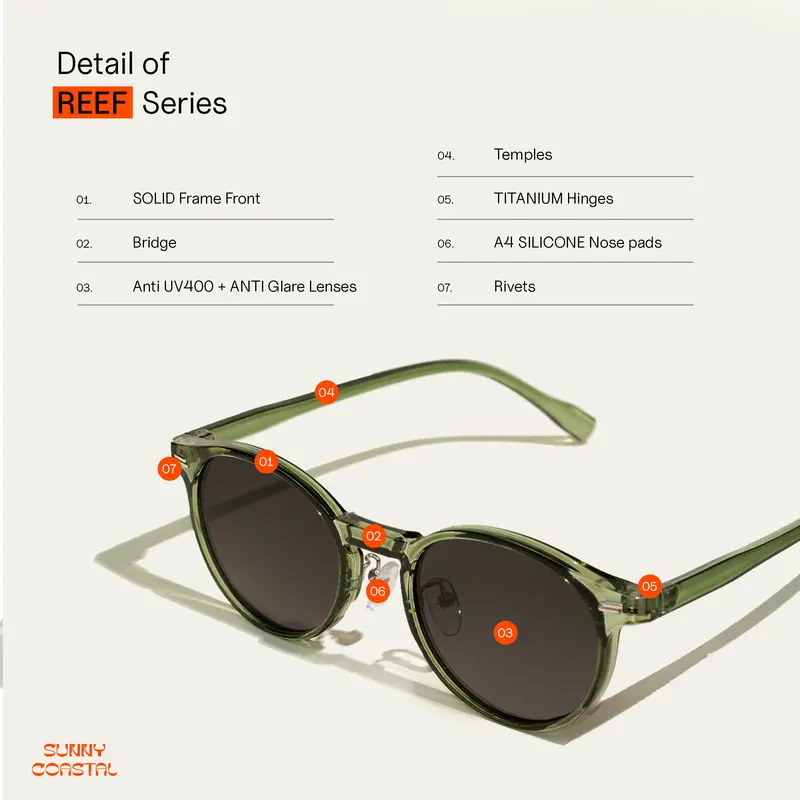 Everylook Eyewear - REEF | Sunglasses Kacamata Gaya Hitam Anti UV400 Protection dan Anti Glare Pria Wanita 4