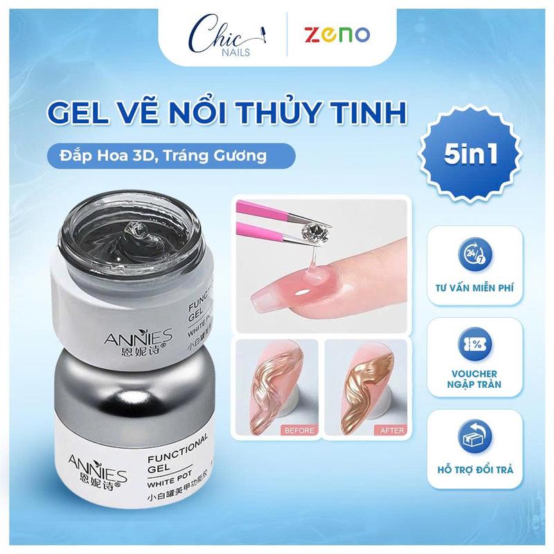 [CHIC NAILS] Gel Vẽ Nổi Thuỷ Tinh – Đắp Hoa 3D, Tráng Gương, Làm Nail Nghệ Thuật