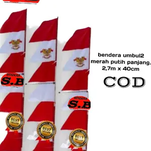 bendera umbul umbul garuda panjang 2,7Meter warna merah putih harga/pcs