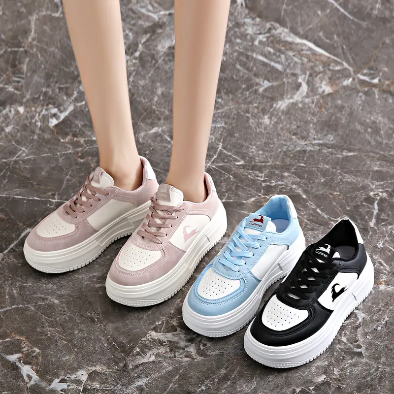 LURAD Sepatu Wanita Sol Empuk Non Slip Sneakers Cewek Simple Stylist Fashion Shoes Wanita Modis WL2491 Casual Karet Sport Olahraga 3