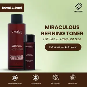 Avoskin Miraculous Refining Toner - Toner Eksfoliasi AHA BHA PHA dengan Niacinamide & Tea Tree 2% untuk Kulit Cerah dan Bebas Jerawat