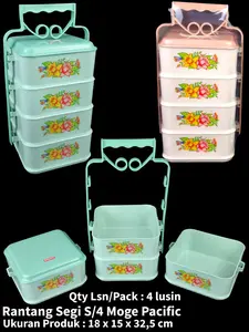 rantang pacific segi susun 3 dan 4 mocca rantang pacific segi susun 3 dan 4 mocca