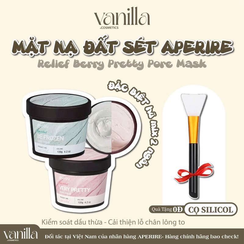 (lọ dùng thử) Mặt nạ đất sét Aperire màu xanh và màu hồng làm sạch da và điều tiết dầu thừa