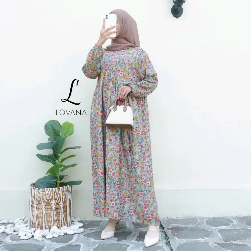 Arsy Midi Dress Rayon Premium Lovana Indonesia 1