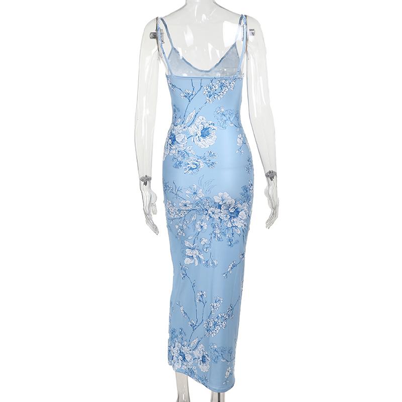 Product Introduction of Đầm Hoa Thường Ngày Dáng Ôm, Dây Đeo Spaghetti Thanh Lịch, Phong Cách Bodycon, Thích Hợp Cho Bữa Tiệc Ngày Lễ, JY23159TGO 24