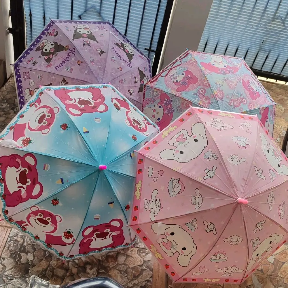 Payung Golf Sanrio Anti UV Karakter Lucu Anak & Dewasa Gagang Kuromi Melody Pvc