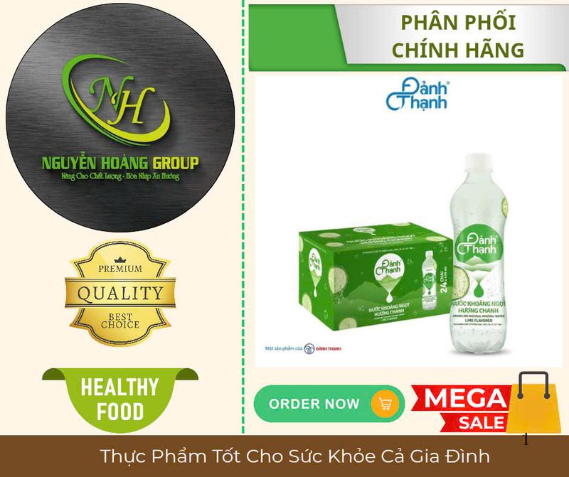 Thùng 24 CHAI : Đảnh Thạnh Nước Khoáng Có Ga Hương Chanh 430ml