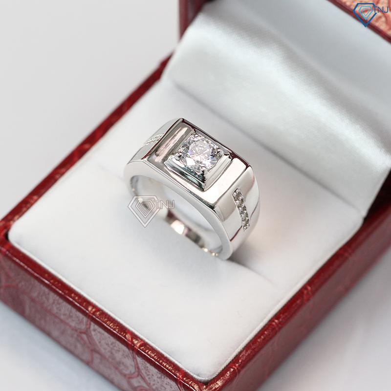 Nhẫn nam bạc 925 đơn giản và sang trọng, khảm đá Nna0039 - Tnj Jewelry