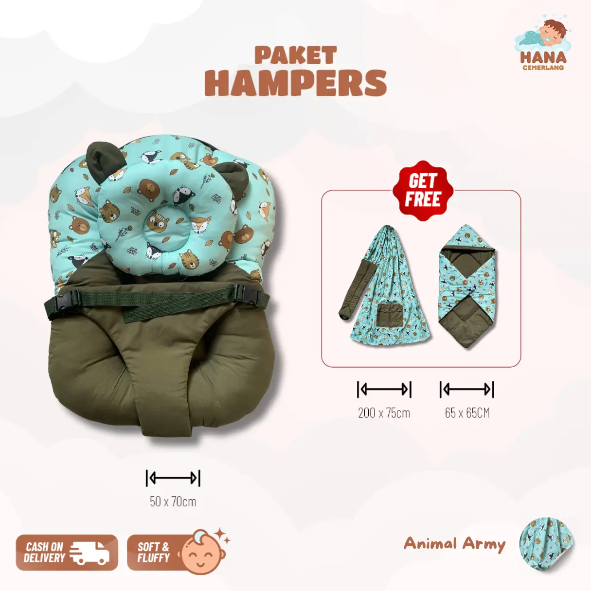 PAKET HAMPERS - SOFA BREAD ANIMAL GRATIS GENDONGAN & SELIMUT ANIMAL SERIES Bantal Bayi Guling Tidur Perlengkapan