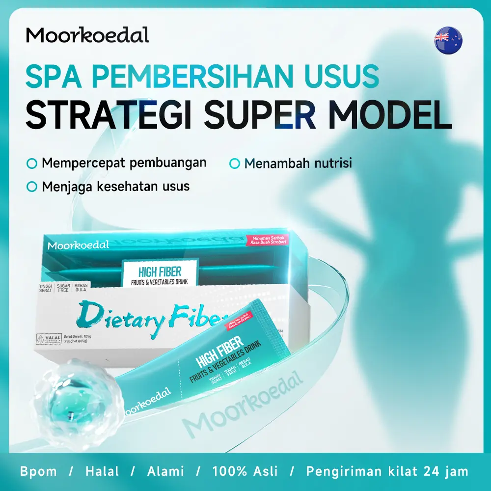 MOORKOEDAL Dietary Fiber Minuman Serat Makanan-pembersihan usus-Sembelit-BAB- kesehatan usus 7sachet/box