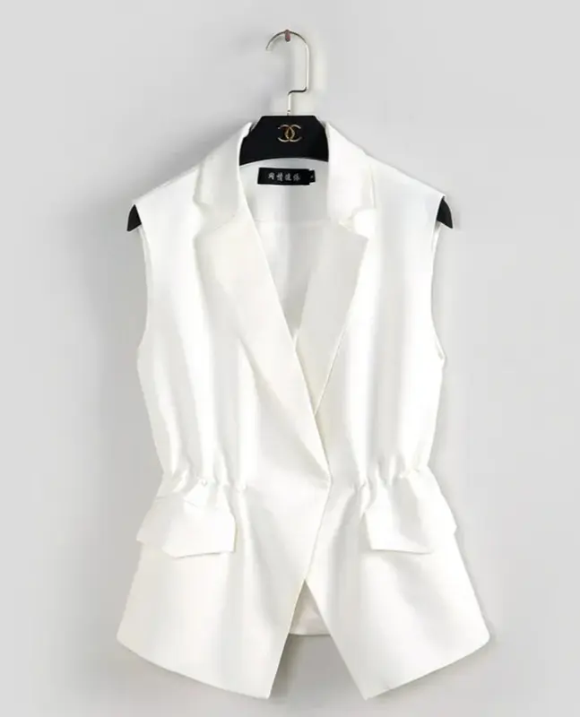 rompi blazer vest kerut pinggang korean style 1