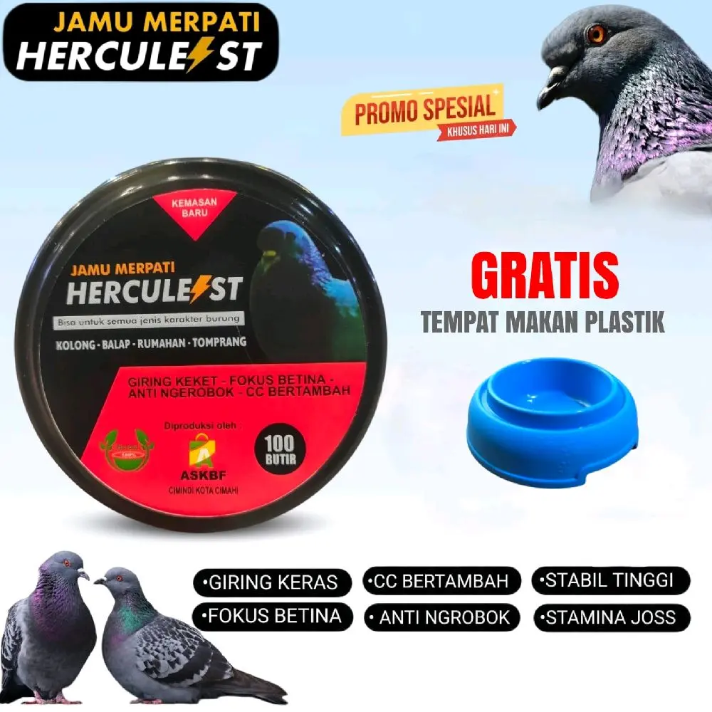 Jamu Merpati  Hercules Kolong bebas kolong meja balap thomprang atau rumahan FULL BONUS