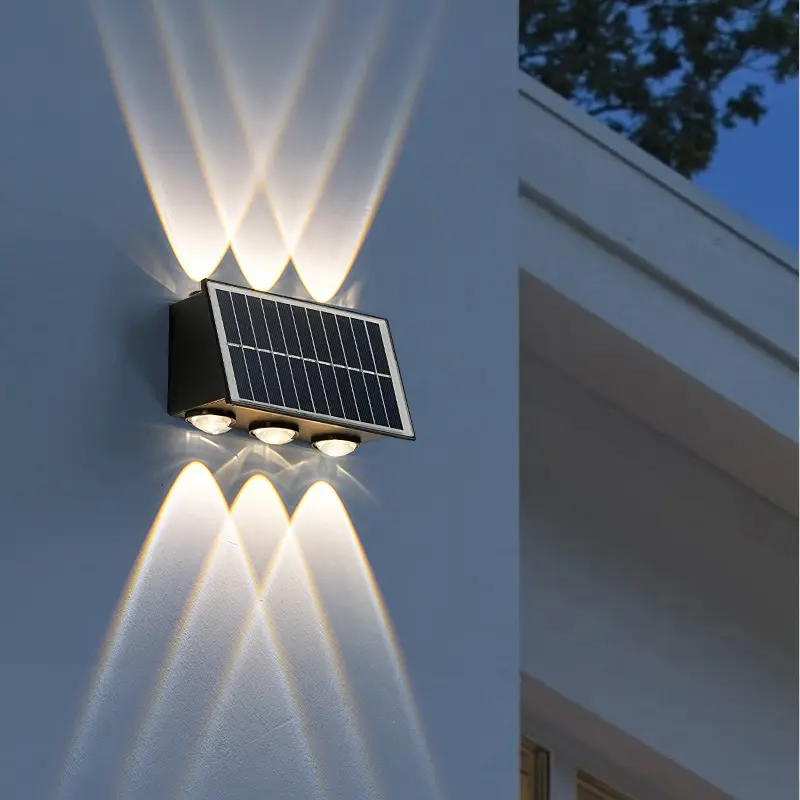 Lampu dinding tenaga surya populer lampu dinding luar ruangan tahan air Lampu taman pencuci dinding Led pencahayaan halaman luar ruangan Solar