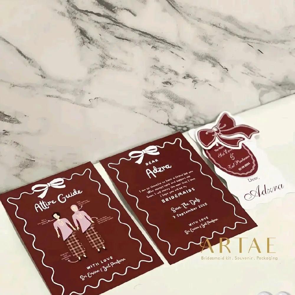 (Coquette Edition) Bridesmaid card / Attire Guide / Hangtag Cutting Aesthetic