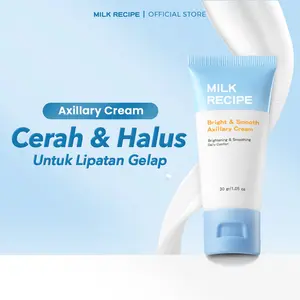 Milk Recipe Bright & Smooth Axillary Cream Brightening Cream -  Krim Pencerah Ketiak, Lipatan Hitam, Underarm, Pemutih Selangkangan dan Bokong Deodorant Niacinamide Mulberry Extrac