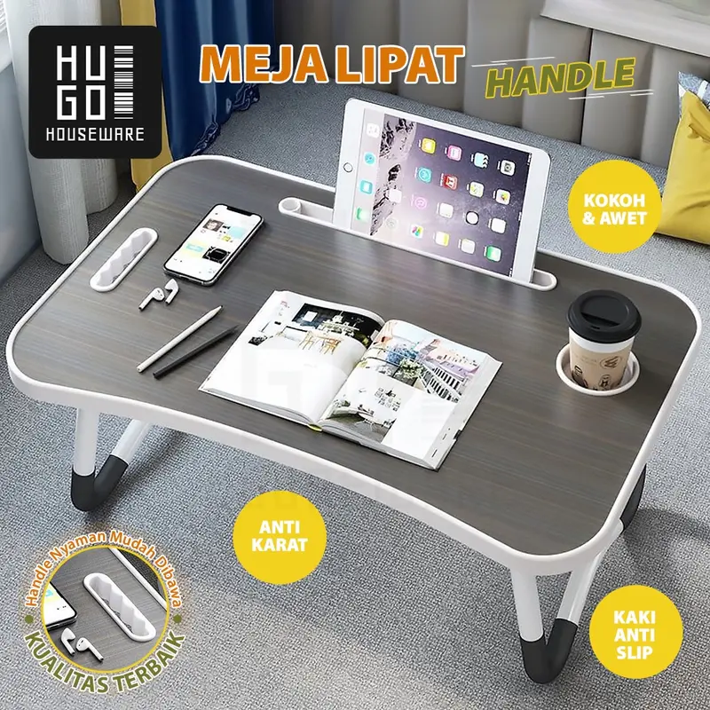 BISA COD Meja Lipat Portable dengan Handle / Meja Belajar Anak / Meja Laptop Multifungsi Anti Air 0