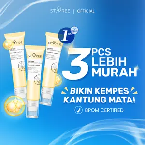[PAKET RESTOCK 3PCS Lebih Hemat] ST.TREE Multi Peptides Anti-Wrinkle Eye Cream 15 gr | Serum Perawatan Mata dengan 3D Roller Massager - Krim Mata dengan Niacinamide dan Caffeine untuk Mencerahkan, Menyamarkan Kerutan, Garis Halus, dan Mengencangkan