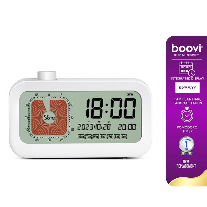 Gambar BOOVI JD015 Jam Digital LED Pomodoro Knob Timer Kalender Hari Alarm Multifungsi dari Boovi Official Kota Administrasi Jakarta Barat Tokopedia